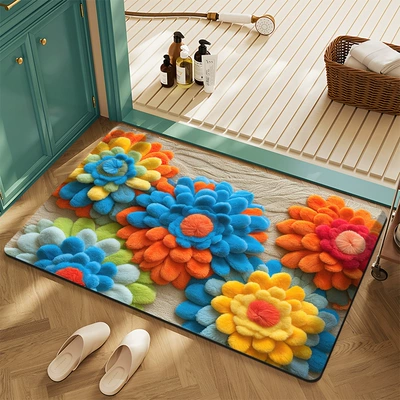 Stain-Resistant, Wear-Resistant and Easy-Care Floor – Avtomobil döşəmə paspasları - flower-16-4060cm-crystal-velvet