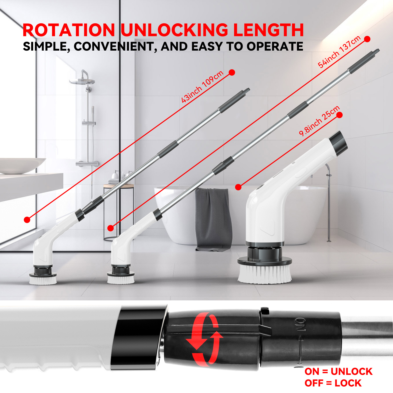Cepillo de limpieza eléctrico inalámbrico de la cabeza del cepillo multi-cepillo hueco cocina baño limpieza del hogar cepillo del inodoro fregona giratoria