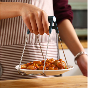 Creative and practical stainless steel bowl clip tray clip anti-scalding non-slip bowl clip kitchen dish clip color boxed