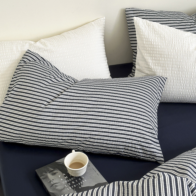 Ins 100% Cotton Bouncy Cotton Pillowcase 48x74 Single Piece Pure Cotton Washable Cotton Pillowcase Home Pillow Core Inner Cover Single Item