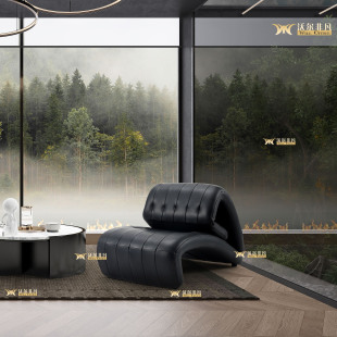 Barcelona Lazy Leisure Chair Single Sofa Living Room Creative Fist Chair Designer Leather Multifunctional Lounge Chair