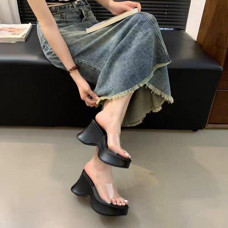 French Fairy-Style Versatile Transparent Height-Increasing Sandals for Outdoor Wear, 2026 Hot-Selling High-Appearance Slip-On High-Heeled Sandals for Women French Fairy-Style Versatile Transparent Height-Increasing Sandals for Outdoor Wear, 2026 Hot-Selling High-Appearance Slip-On High-Heeled Sandals for Women
