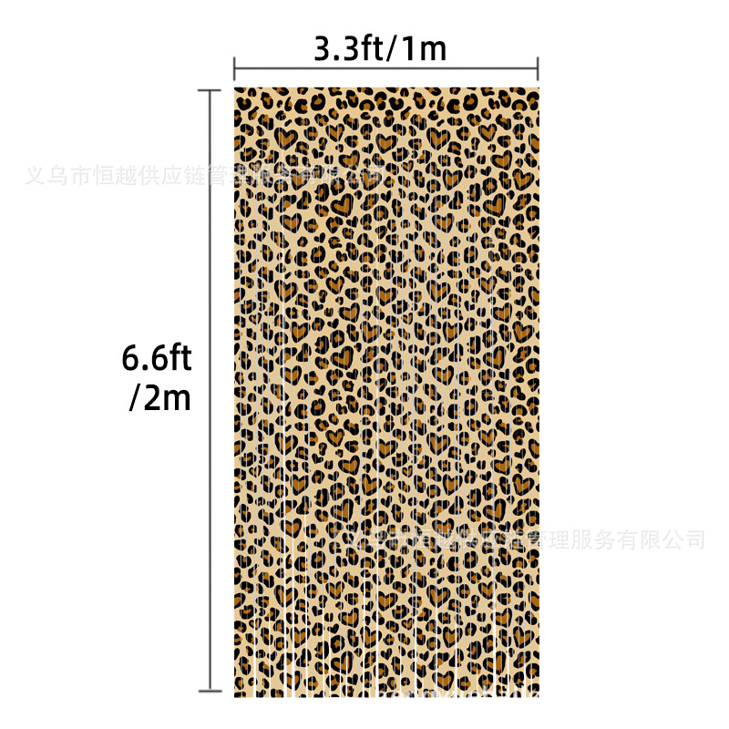 Cortina dorada de amor leopardo de seda de lluvia