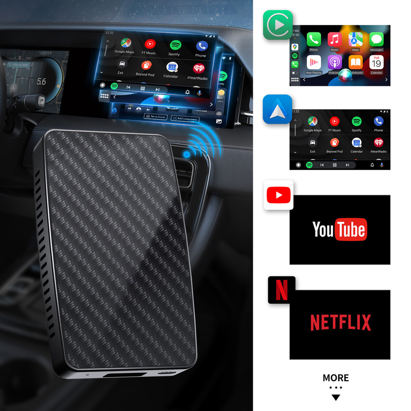 Ottocast's New Cross-Borderyoutube Wired Projection Screen to Wireless Carplay Boxandroidauto
