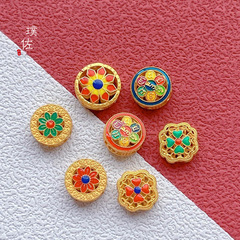 新款久不掉色配件燒藍六字真言隔珠雲福星高照吊墜DIY串手鍊編繩