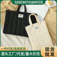 棉道高级感太空棉手提收纳包男女简约平板键盘防震内胆14寸电脑包