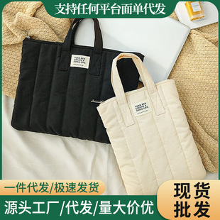 Cotton High-End Space Cotton Satchel Cosmetics Bag for Men and Women Simple Tablet Keyboard Shock-Proof Liner 14inch Computer Bag