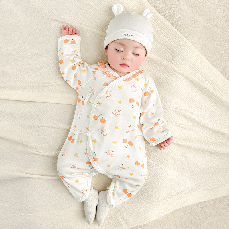 Ropa de bebé recién nacido para primavera y otoño, pelele fino de algodón, conjunto de mariposa de algodón puro para 0-3 meses, mono para bebé recién nacido.