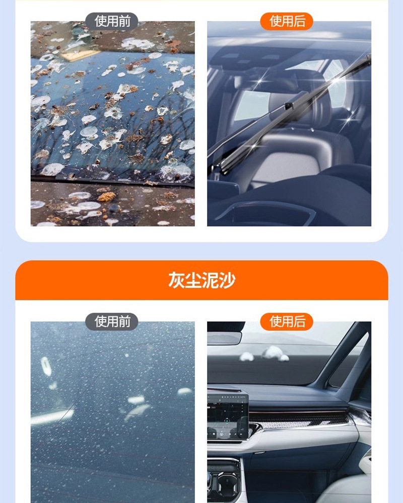 Car Glass Cleaner, Powerful Stain Remover, Oil Film Remover, Ethanol Glass Cleaner, Winter Antifreeze Glass Cleaner, Withstands Temperatures Below -40 Degrees