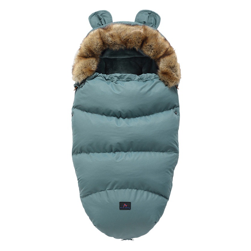 Factory direct infant sleeping bag baby padded plus velvet cart fur collar winter warm kick-proof quilt European and American quilt