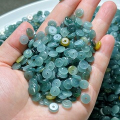 ナチュラルブルー水素材翡翠小さな安全バックル diy 手作りルースビーズ翡翠バックルストリングブレスレットネックレス翡翠ルースビーズタイプ a