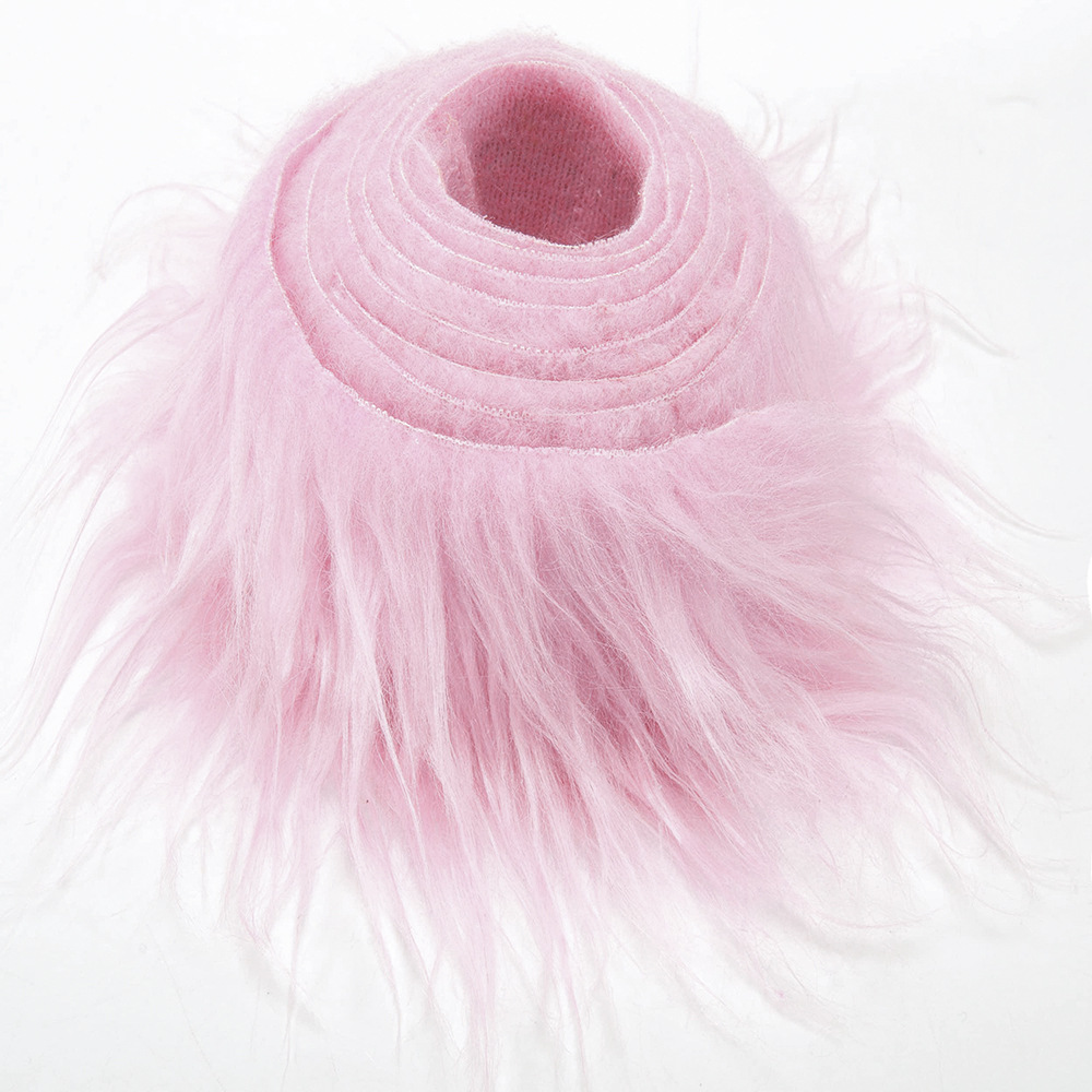 Punto transfronterizo Navidad bricolaje decoración hecha a mano tiras de lana sintética accesorios de lana artificial falda rebabada de piel