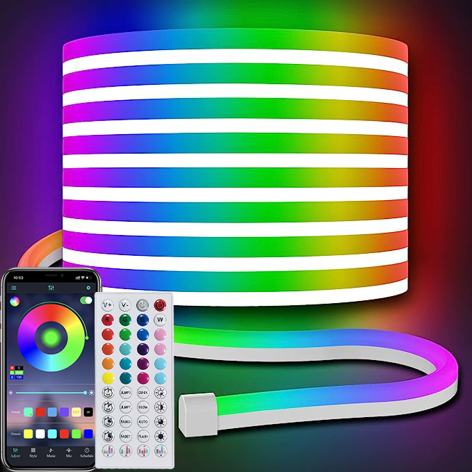 Set de neón rgb10m teléfono móvil PAA bluetooth colorido silicona tira de luz DIY estilo pickup atmósfera tira de luz
