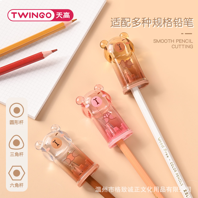 Capibara cuchillo de lápiz creativo de alto valor facial cuchillo de lápiz de mano gato planador de lápiz portátil y pequeño cuchillo de lápiz de garra de gato