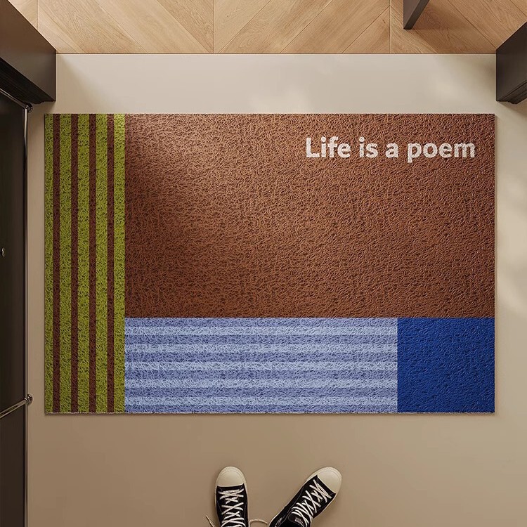 Retro High-End Silk Circle Floor Mats, Entrance Door Mats, Wear-Resistant, Non-Slip Door Mats, Stain-Resistant Bathroom Floor Mats