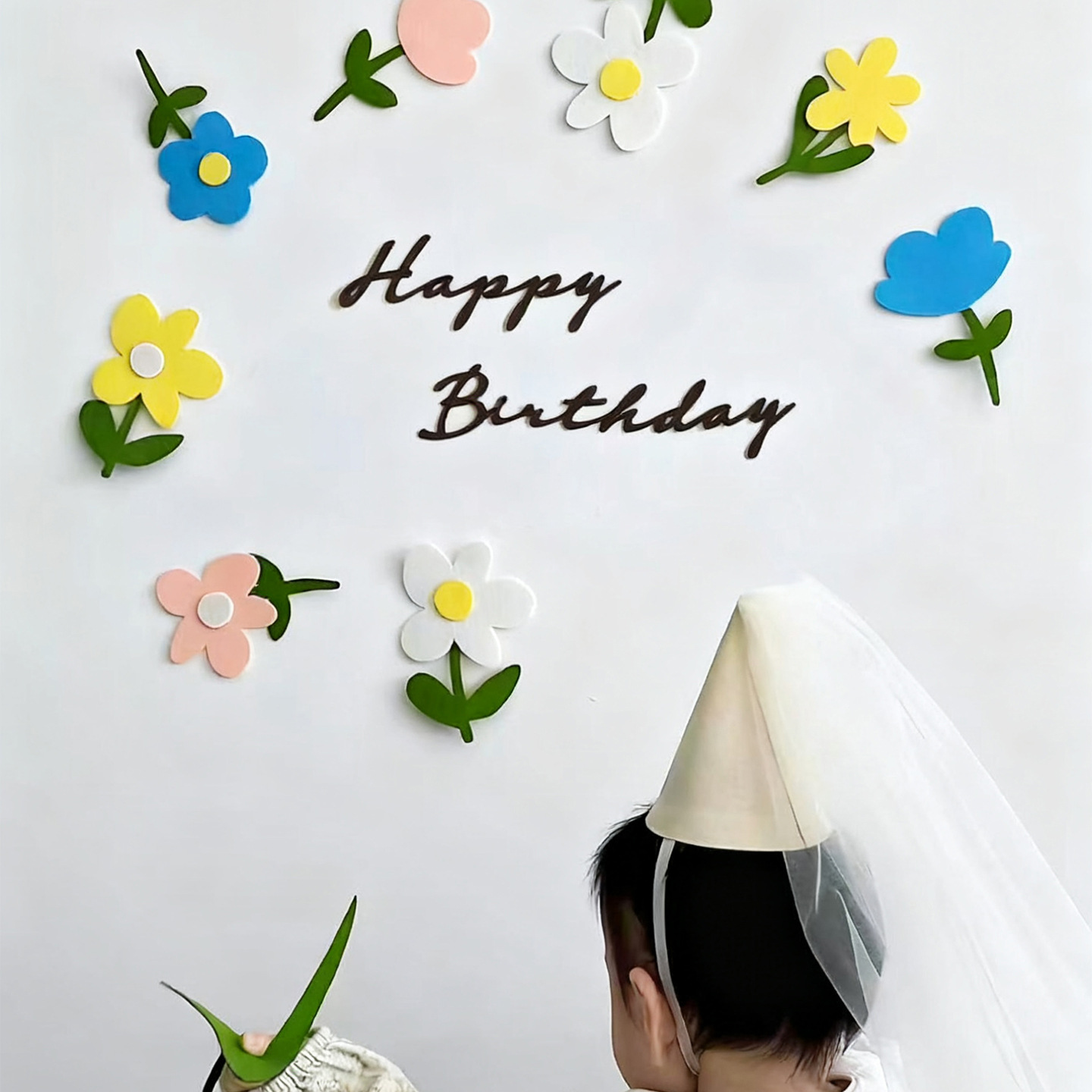 Vinilos decorativos florales para fiesta y cumpleaños de bebé_voghion.com