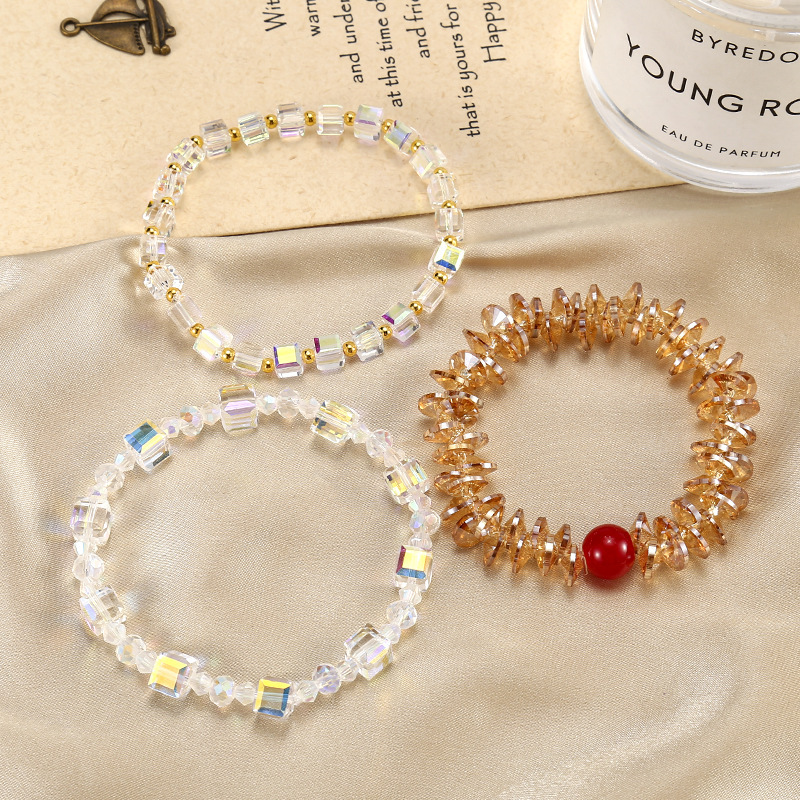 Super Flash! White Sugar Cube Crystal Bracelet for Women, Niche Accessible Luxury High-End Bracelet, Gift Bracelet for Classmates and Besties
