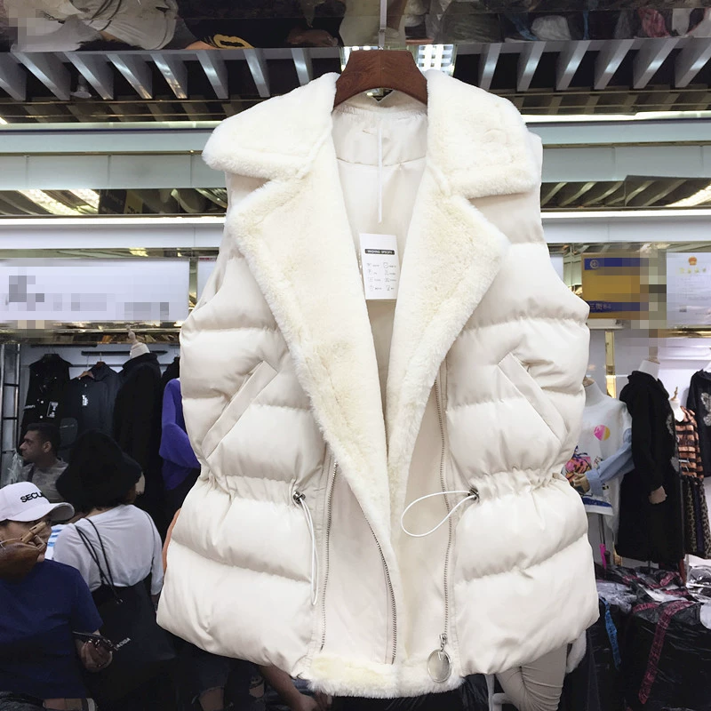 Демисезонное fashionable бархатное жилет с пухом, зимняя поддержка, корейский стиль, перо