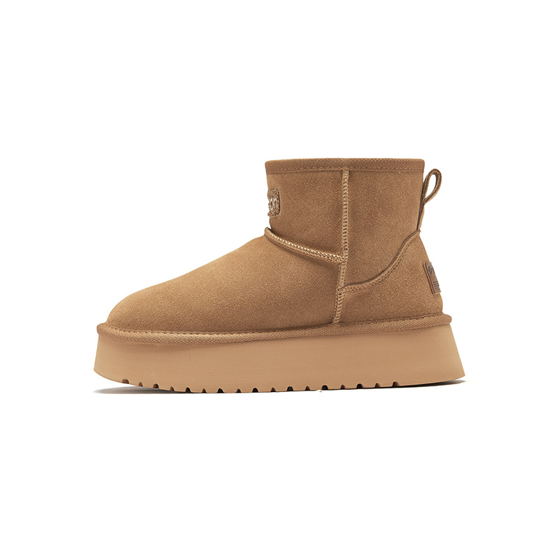 Botas de nieve para mujeres 2025 nuevo otoño y invierno con suela gruesa de lana y algodón grueso para usar botas cortas de pan