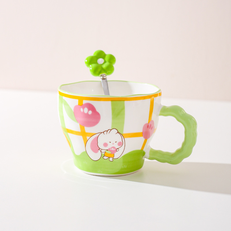 Creativo lindo conejo Taza de cerámica Oficina regalo taza de café taza de agua taza de desayuno