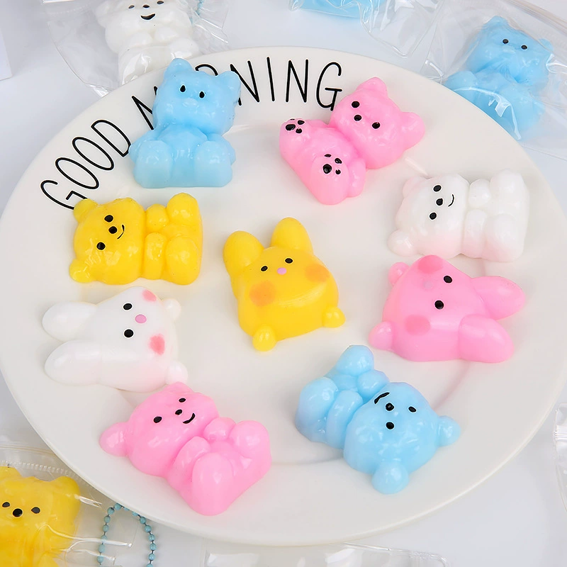 Мягкая игрушка-медвежонок из кремовой масляной глины, милый, обнимаемый, высококачественный, антистресс, в слепом пакете/слепой коробке