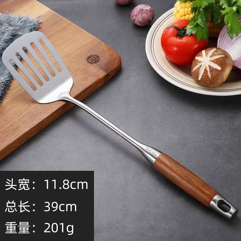 304 Palisandro Palo Palo Palo de cocina de acero inoxidable para el hogar Cuchara Cuchara Anti-escaldado Mango hueco Palo Palo Juego de utensilios de cocina