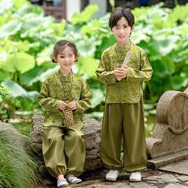 幼儿园唐装新中式长袖儿童中国风汉服套装小学生国学秋季演出服装