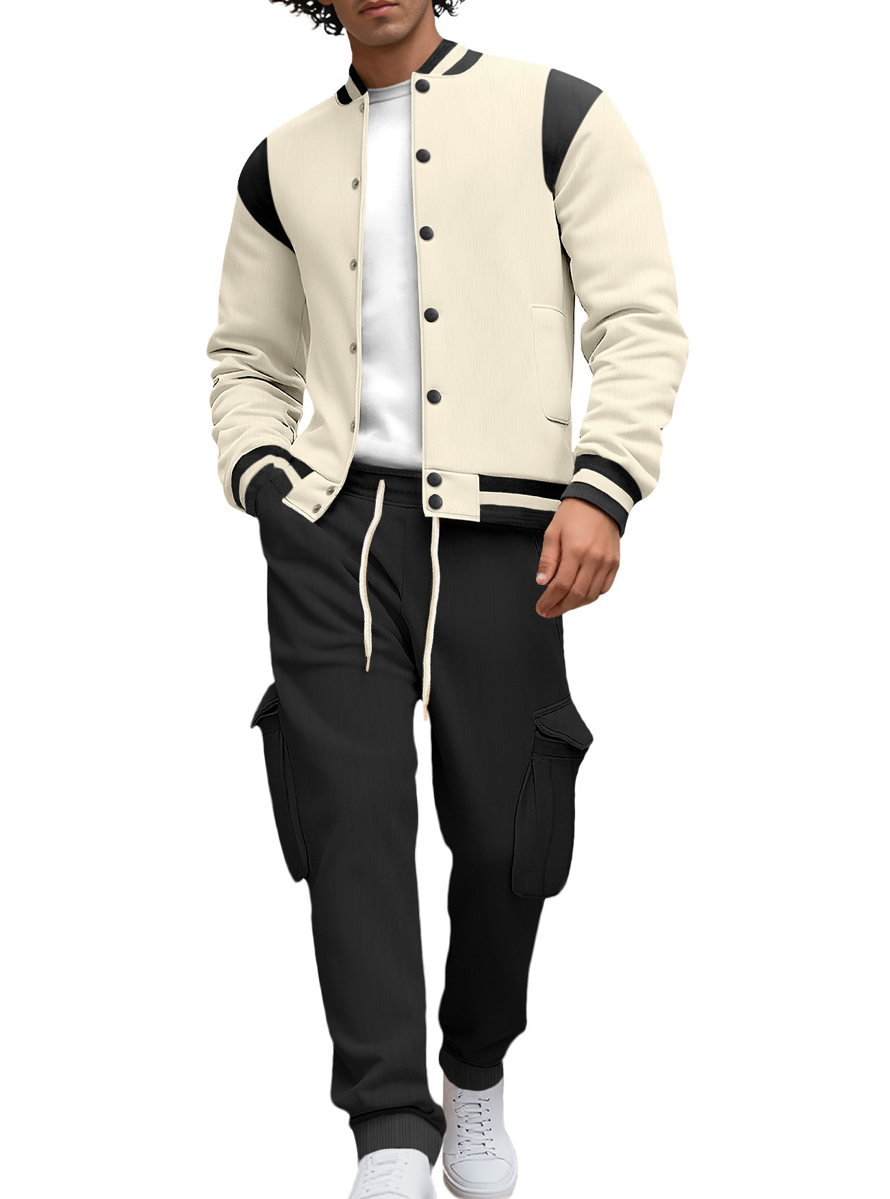 Nuevo transfronterizo Europa y América Amazon nuevo otoño y invierno ropa de hombre cardigan universal ropa de béisbol deportiva casual hombre conjunto