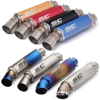 Motorcycle modified elbow exhaust pipe stainless steel carbon fiber tail exhaust SC universal CBR/NINJA/ZX6R
