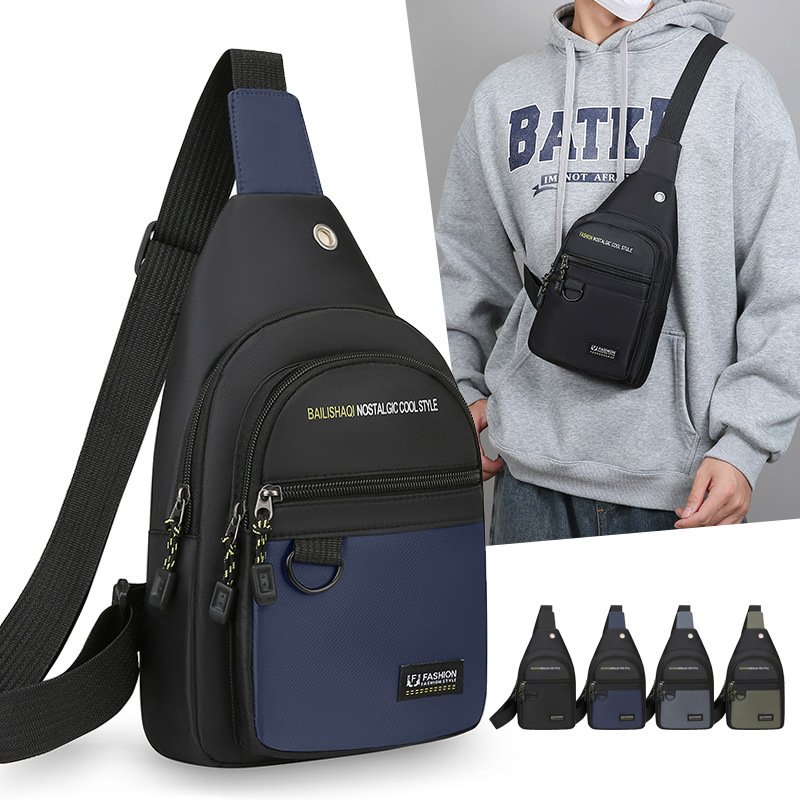 Bolsa de pecho multifuncional transfronteriza para hombres, bolso de hombro de viaje al aire libre, gran capacidad, mochila portátil resistente al desgaste