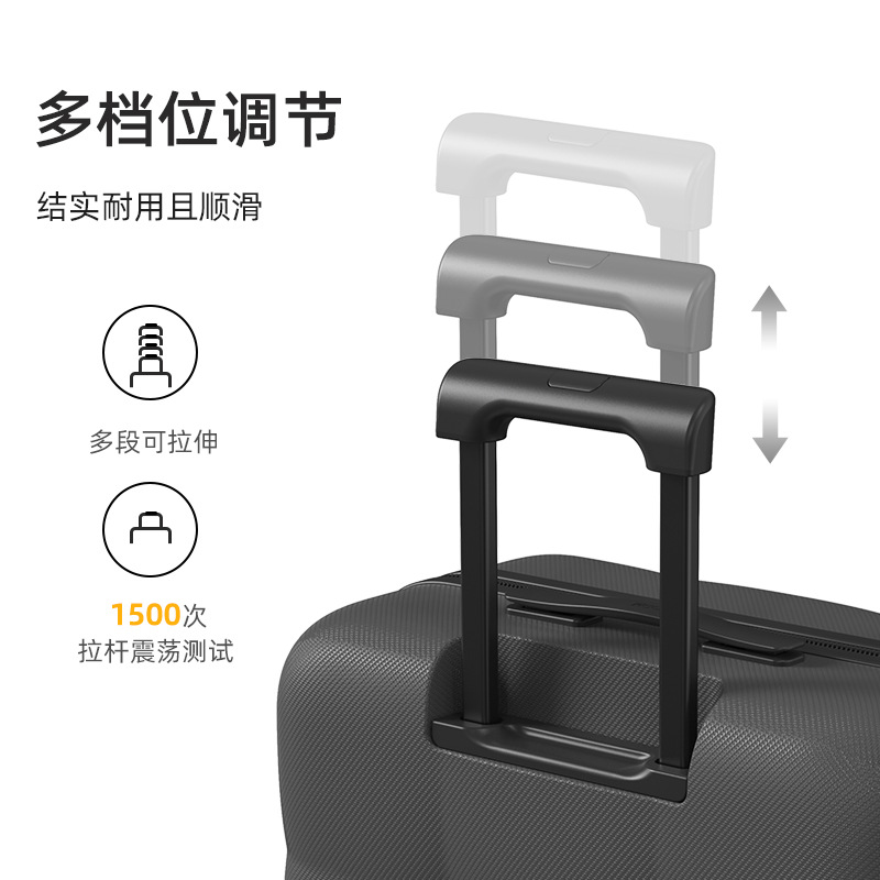 Vali nhựa PC 28 inch phô mai thiết kế cao cấp, bánh xe êm, khóa mật mã, dung tích lớn — Màu đen