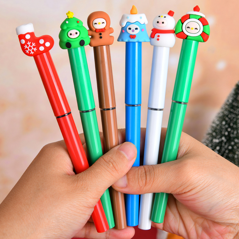 Navidad encantadora creativa dibujos animados papelería tipo líquido directo bolígrafo de secado rápido bolígrafo neutro estudiantes regalos de Navidad al por mayor image 2