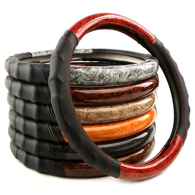 Steering wheel cover | Fiber Spliced Leather Car Handle Cover