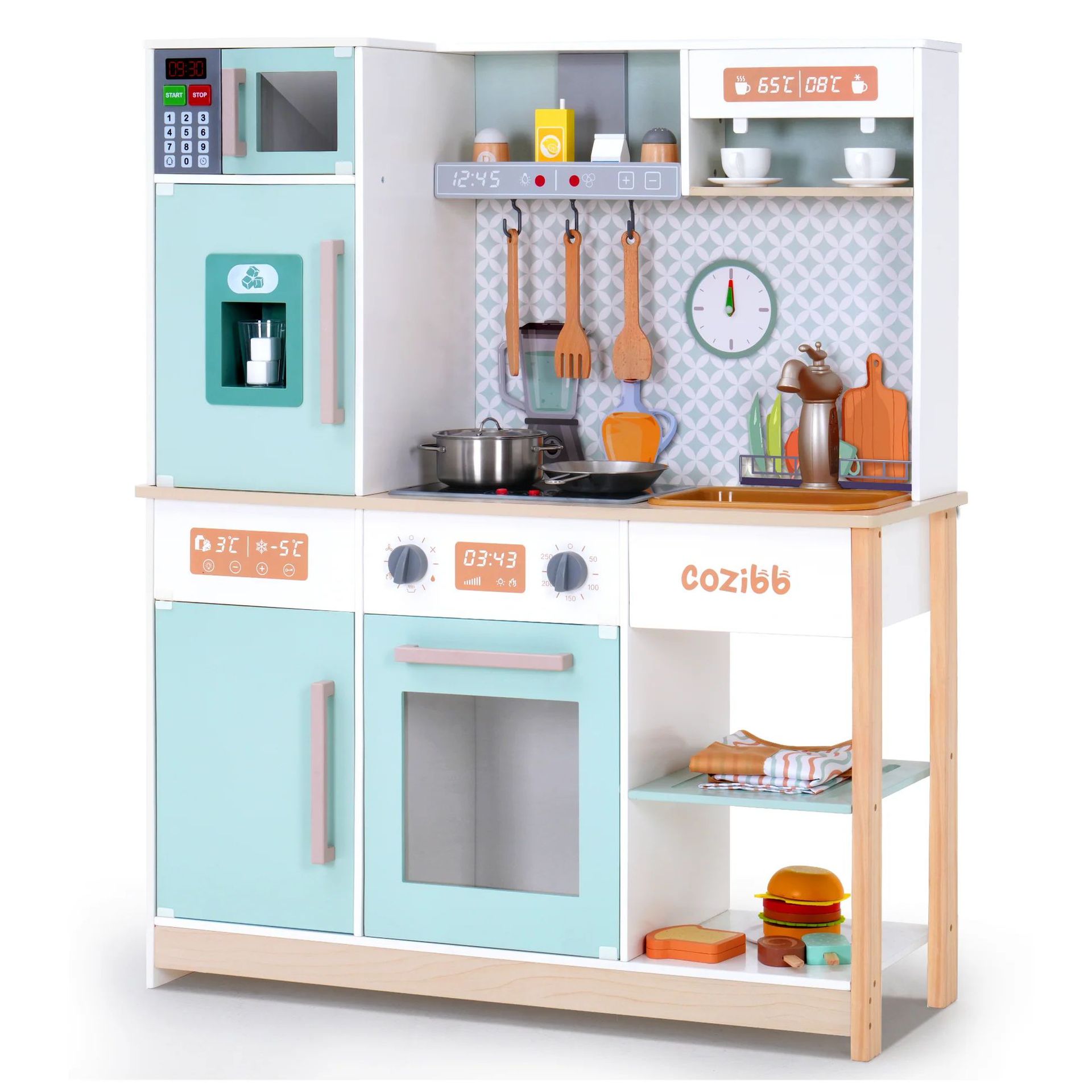 Childrens Wooden Kitchen Playhouse With Light And Sound Effects_voghion.com