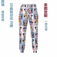 2025年亚马逊跨境外贸热卖爆款3D数码印花街头嘻哈男士休闲卫裤