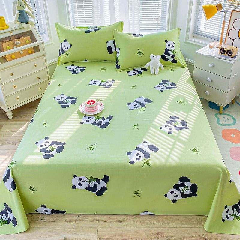 Sábanas de algodón de una sola pieza dormitorio de estudiantes individual 1.2m doble 1.8 lindo panda sábana de dibujos animados dormitorio de niños