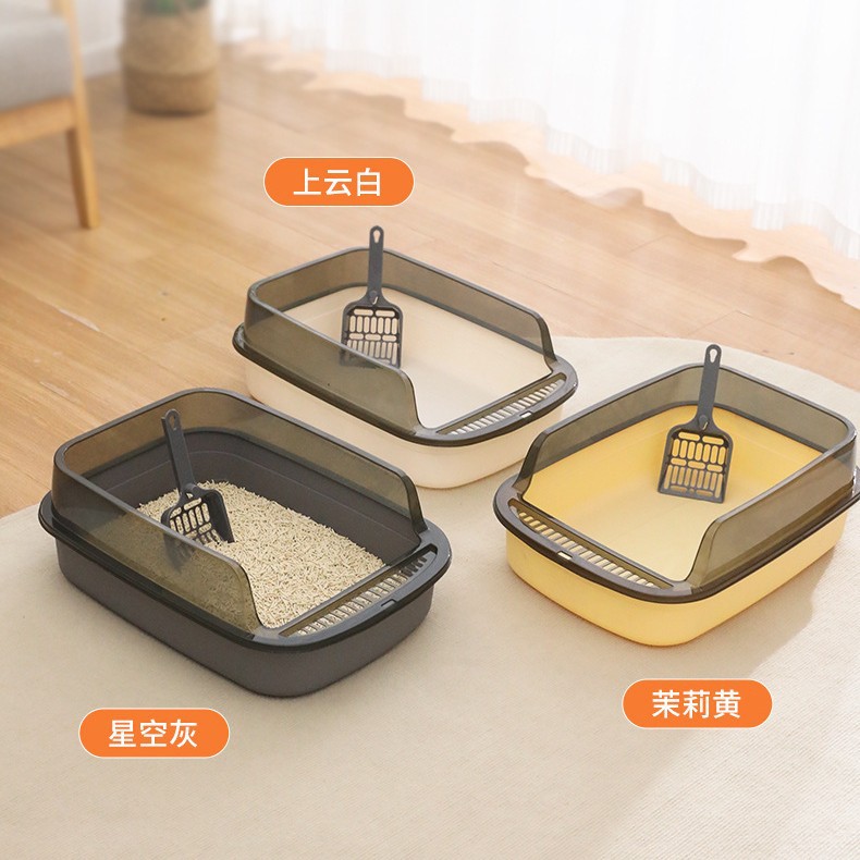 Caja de Arena para Gatos Pipitao, Semienterrada, de Gran Capacidad, Tipo Abierto, Caja de Arena Extra Grande para Gatos
