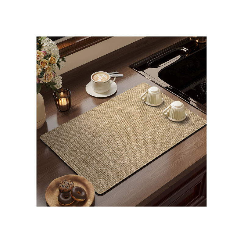 Cocina transfronteriza esterilla de drenaje simple color sólido fácil de cuidar esterilla de absorción de agua de barro de diatomeas cocina casera esterilla de aislamiento antideslizante