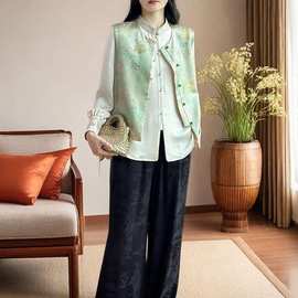 风原创马盘扣年轻新春秋古风夹新款个性中式民族夏季妈妈国风提花