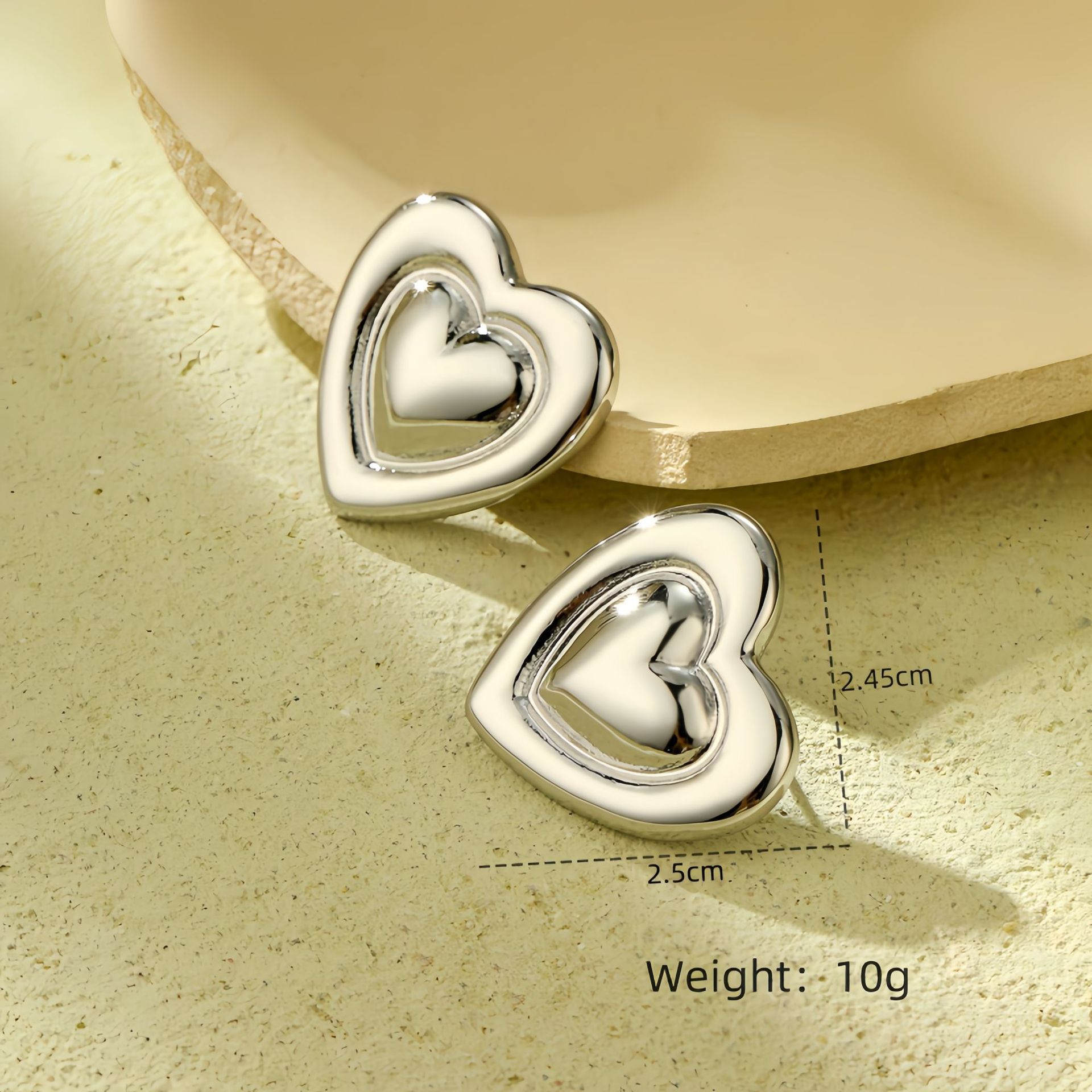 15g Weight 316L Stainless Steel Ear Needle Material Ear Studs Classification 1 Pair Quantity Daily Occasion 304 Stainless Steel Material Triangle, Star, Heart Shape Pattern Women's Gender Simple Style Style Plating Craft 304 Stainless Steel Triangle Star Heart Shape Simple Style Ear Studs For Women's 12