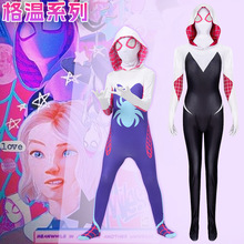 万圣节spiderman儿童连体衣平行宇宙cosplay服装成人蜘蛛侠女格温