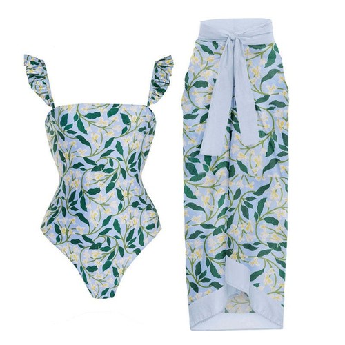 Printed High-Waisted Bikini Thermal One-Piece Swimsuit Women's Premium Style