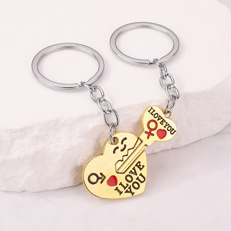 Simple Style Heart Shape Alloy Valentine's Day Unisex Bag Pendant Keychain display picture 3
