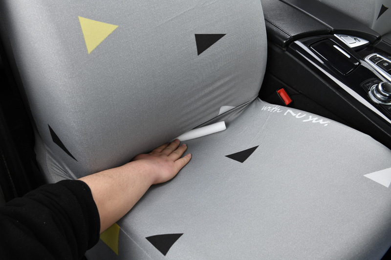 Fabric car elastic seat cover, non-slip, full coverage, thin model, front row driver and passenger seat cushion cover, one-piece dust cover