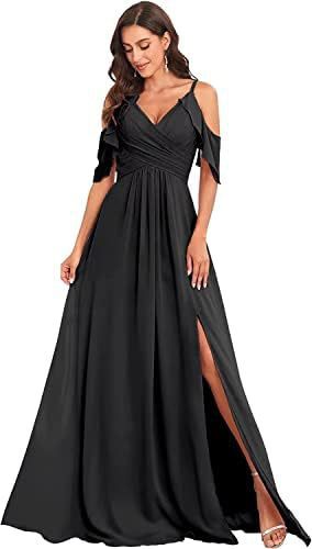 Vestido de dama de honor de gasa sin tirantes adecuado para vestidos de boda con tirantes abiertos Vestido de fiesta de boda con pliegues