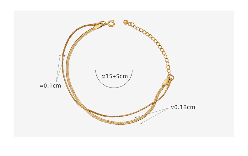 PVD Coated Gold Plating Process 18K Gold Plated Plating Material PVD Coated Real Gold Plated 18K Gold Geometric 304 Stainless Steel Simple Style Waterproof Non Tarnish 304 Stainless Steel Bracelets