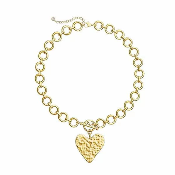 Cross-Border Hot-Selling European and American Fashion French-Style Alloy Heart Ot Buckle Exaggerated Necklace Clavicle Chain Women's Jewelry