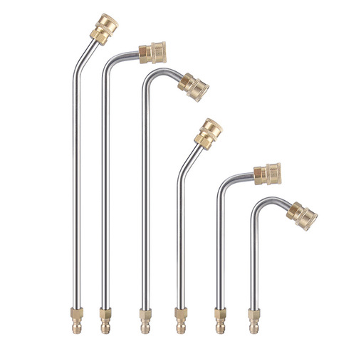 Manufacturer wholesale high pressure car wash water gun elbow 1/4 quick connect right angle 90 degree extension rod cleaning machine spray gun bent rod