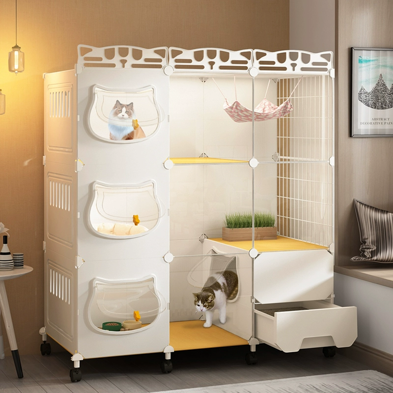 Кошачья клетка домашнее помещение Кошачье гнездо Кошачий туалет один кошачий забор Кошачий шкаф Кошачий домик Три этажа Кошачья пустая клетка