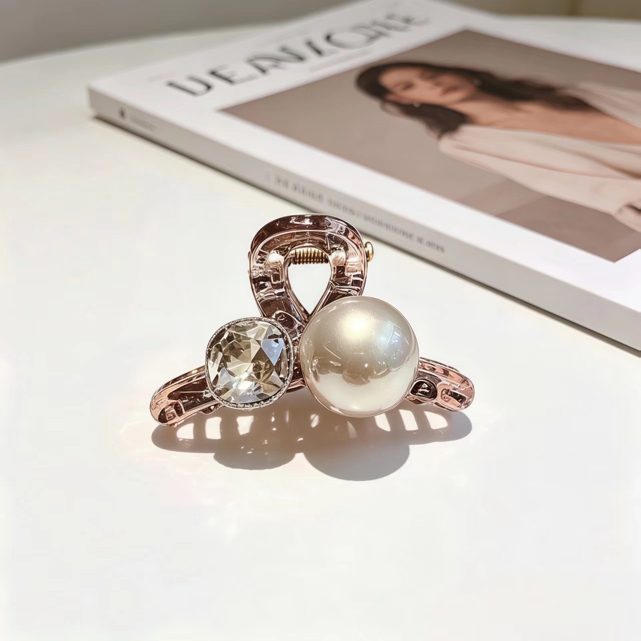 42# 타원형 다이아몬드 진주 [4.5cm]